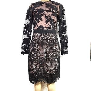 NWOT Forever Unique Black Lace Sheer Longsleeve